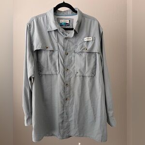 Magellan Outdoors Blue  and White Checkered Shirt